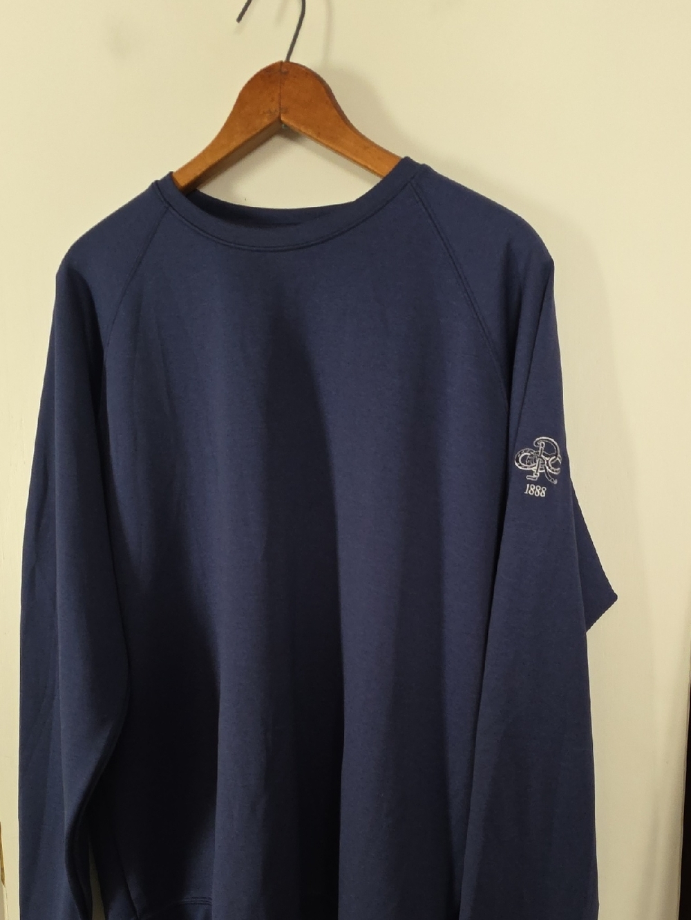 Holderness & Bourne Large Navy Golf Crewneck Sweatshirt with Sleeve Logo